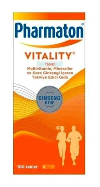 Pharmaton Vitality Aromasız Yetişkin Vitamin 100 Tablet