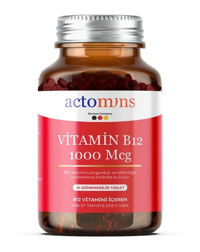 Actomins Vitamin B12 Aromasız Yetişkin Vitamin 30 Tablet