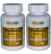 Nutrivita Vitamin C D3 Çinko Aromasız Yetişkin Vitamin 2x120 Tablet