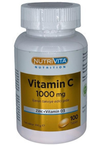 Nutrivita Vitamin C D3 Çinko Aromasız Yetişkin Vitamin 120 Tablet