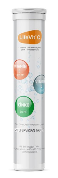 Lifevit C Vitamini Aromasız Yetişkin Vitamin 20 Tablet