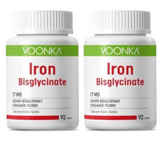 Voonka Iron Bisglycinate Aromasız Yetişkin Vitamin 2x92 Tablet