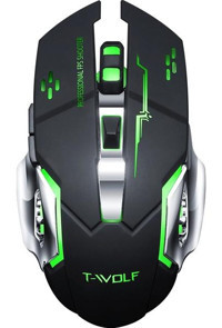 T-wolf Q13 RGB Ergonomik Makrolu Kablolu Siyah Optik Gaming Mouse