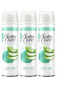 Gillette Satin Care Seyahat Boyu Hassas Ciltler İçin Tıraş Köpüğü 3x200 ml