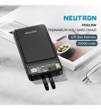 Neutron NTL-PB-12F2 10000 mAh Kablolu Powerbank Siyah
