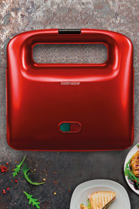 Goldmaster Nice 2 Dilim Alüminyum Tek Yönlü 750 W Izgaralı Kırmızı Tost Makinesi