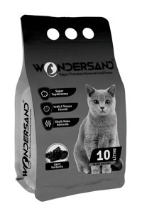 Wondersand Süper Premium Topaklanan İnce Taneli Aktif Karbonlu Bentonit Kedi Kumu 10 lt