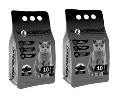 Wondersand Süper Premium Topaklanan İnce Taneli Aktif Karbonlu Bentonit Kedi Kumu 2x10 lt