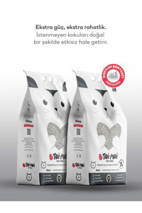 Toi Moi Topaklanan İnce Taneli Aktif Karbonlu Sodyum Bentonit Kedi Kumu 2x5 lt