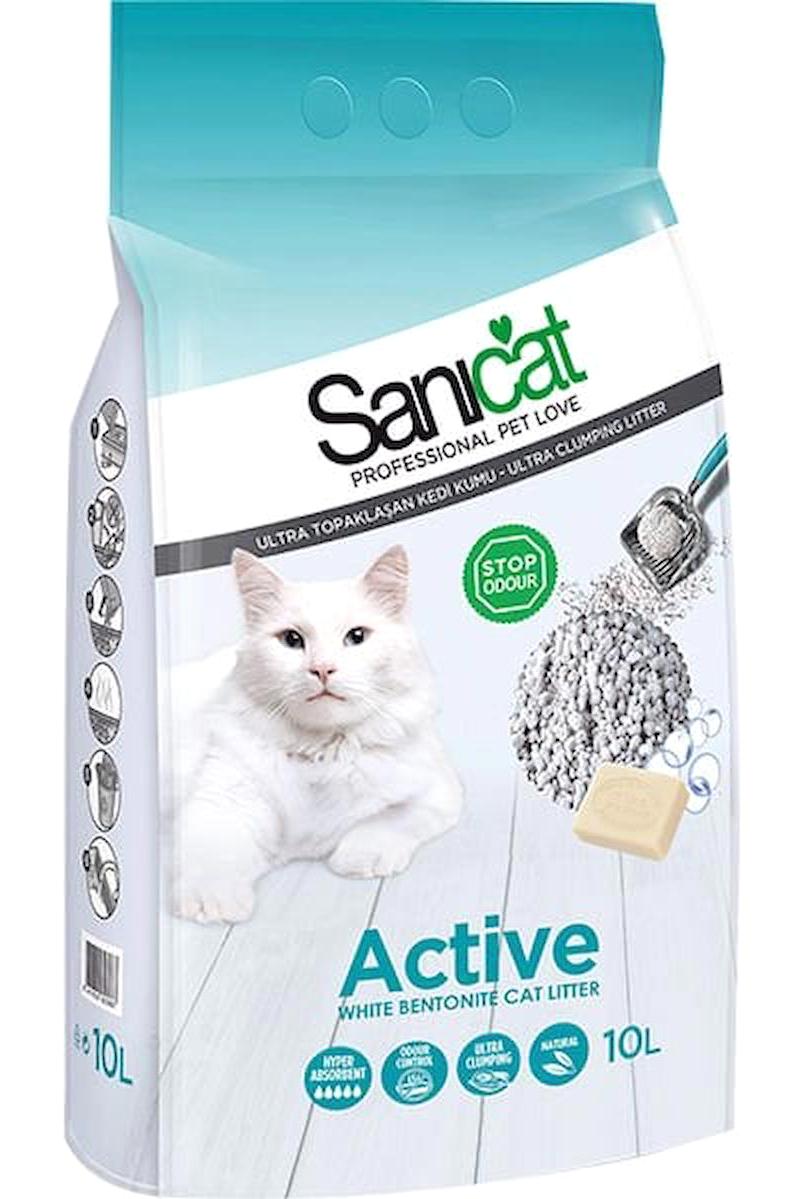 Sanicat Active Topaklanan İnce Taneli Bentonit Kedi Kumu 10 lt