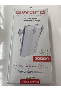 Sword SW-20P03 20000 mAh Powerbank Beyaz