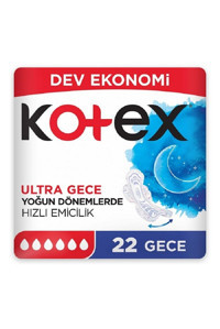 Kotex Ultra Dev Eko Organik Antialerjik Gece Ekstra 22'li Hijyenik Ped 6 Adet