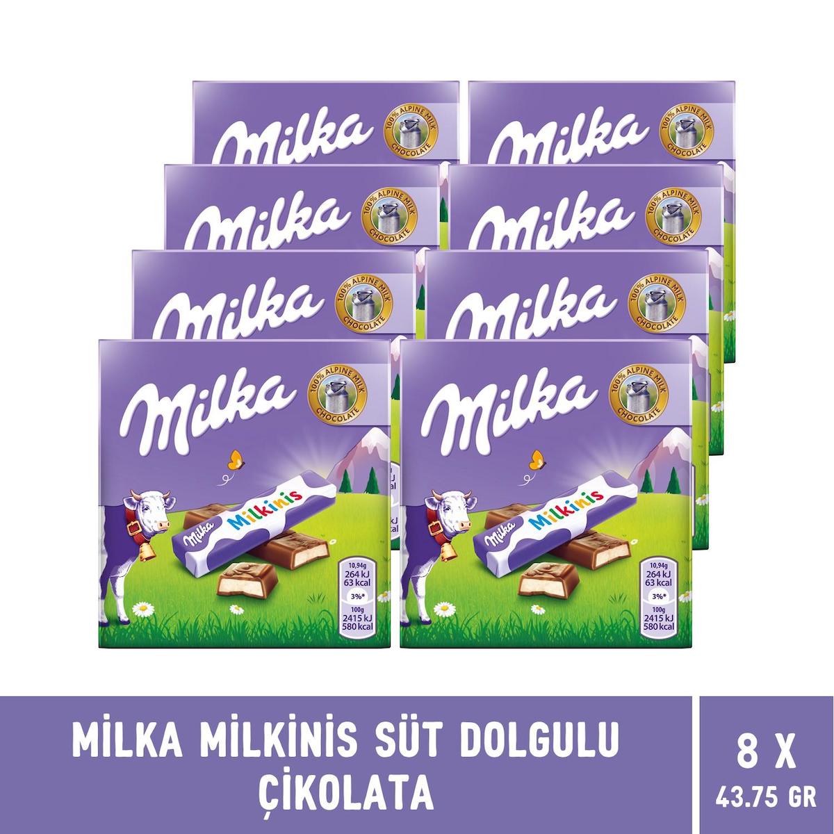 Milka Milkinis Sütlü Çikolata 8x43.75 gr