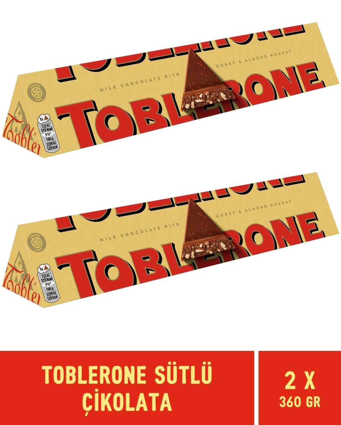 Toblerone Sütlü Çikolata 2x360 gr