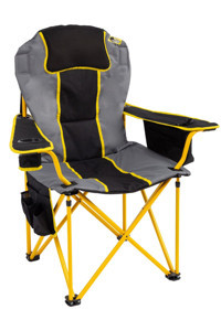 Funky Chairs Big Boy Katlanır Kolçaklı Sarı - Siyah Tekli Kamp Sandalyesi