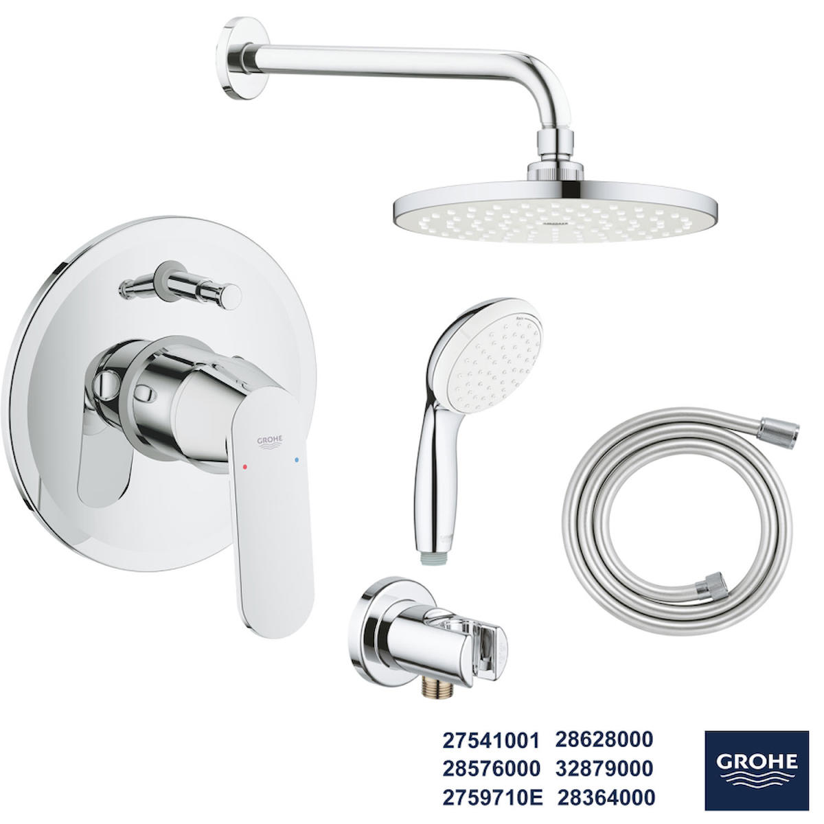 Grohe Ankastre Yağmurlama Mafsallı Duş Seti