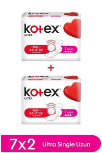 Kotex Ultra Single Organik Antialerjik Uzun 7'li Hijyenik Ped 2 Adet