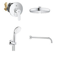 Grohe Bau Ankastre Yağmurlama Sürgülü Mafsallı Duş Seti