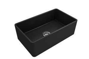 Bocchi Lavello 1138-004-0120-03 455 mm Damlalıksız Tezgah Altı Tek Gözlü Dikdörtgen Orta Seramik Eviye Siyah