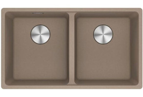 Franke MRG 120-35-35 Oyster 433 mm Damlalıksız Tezgah Altı Çift Gözlü Dikdörtgen Sağ-Sol Granit Eviye Kahverengi