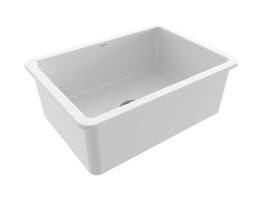 Bocchi Sotto 1360-001-0120 480 mm Damlalıksız Tezgah Altı Tek Gözlü Dikdörtgen Orta Seramik Eviye Beyaz