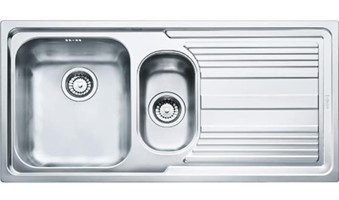 Franke Logica Line LLL 651 500 mm Damlalıklı Tezgah Üstü 1.5 Gözlü Dikdörtgen Sağ Paslanmaz Çelik Eviye Gri
