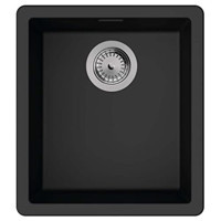 Hansgrohe S520-F350 456 mm Damlalıksız Tezgah Altı Tek Gözlü Kare Orta Granit Eviye Siyah