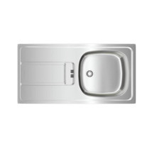 Teka Gravity 45 E-XM 1B 1D 435 mm Damlalıklı Tezgah Üstü Tek Gözlü Dikdörtgen Sol Paslanmaz Çelik Eviye Gri