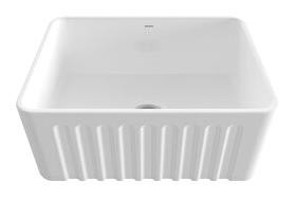 Bocchi Lavello 1099-001-0120 455 mm Damlalıksız Tezgah Altı Tek Gözlü Kare Orta Seramik Eviye Beyaz