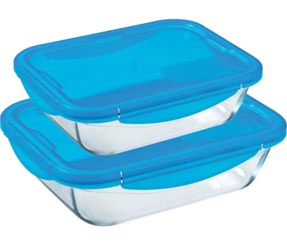 Pyrex 2 Parça Dikdörtgen Cam Saklama Kabı