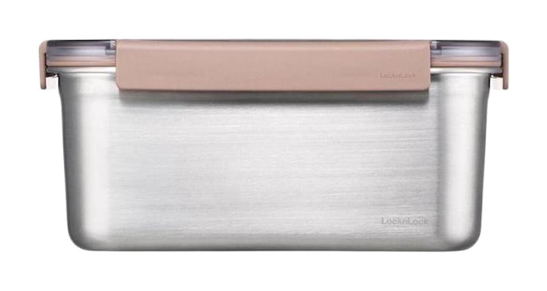 Lockn Lock 1 Parça Dikdörtgen - Kare Paslanmaz Çelik Saklama Kabı 2.8 lt