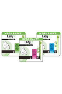 Lady Fit Bambu Organik Antialerjik İnce Hijyenik Ped 124'lü Hijyenik Ped 3 Adet