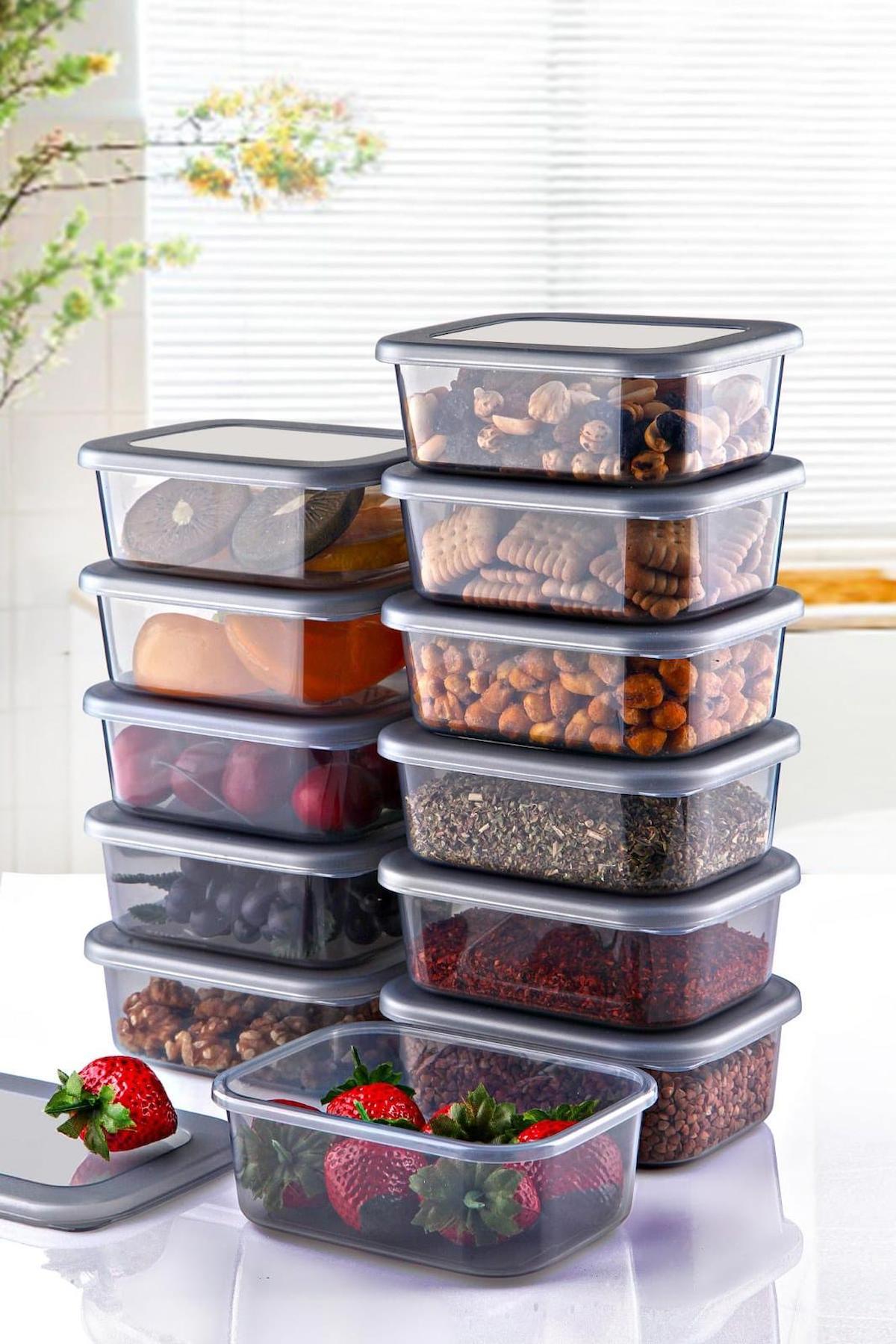 Mithra Life 12 Parça Dikdörtgen Plastik Saklama Kabı