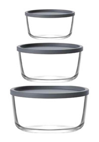 Lav Round Nemostore 3 Parça Yuvarlak Cam Saklama Kabı
