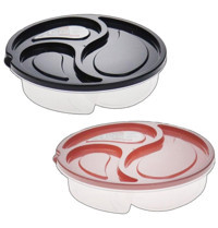 Royaleks Group MP-7050 3 Parça Yuvarlak Plastik Bölmeli Saklama Kabı 200 ml