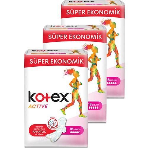 Kotex Active Organik Antialerjik Orta Uzun 18'li Hijyenik Ped 3 Adet