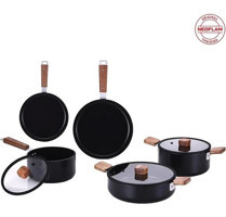Neoflam Bien Black 8 Parça Alüminyum - Döküm Tencere ve Tava Seti