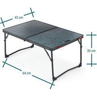 Decathlon MH100 64x42 cm Dikdörtgen Alüminyum Katlanır Kamp Masası Gri