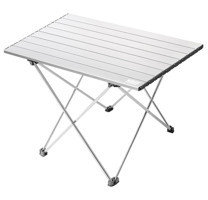 Hages 65x47 cm Dikdörtgen Alüminyum Katlanır Kamp Masası Gümüş