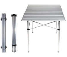 Orcamp 70x70 cm Kare Alüminyum Katlanır Kamp Masası Gri