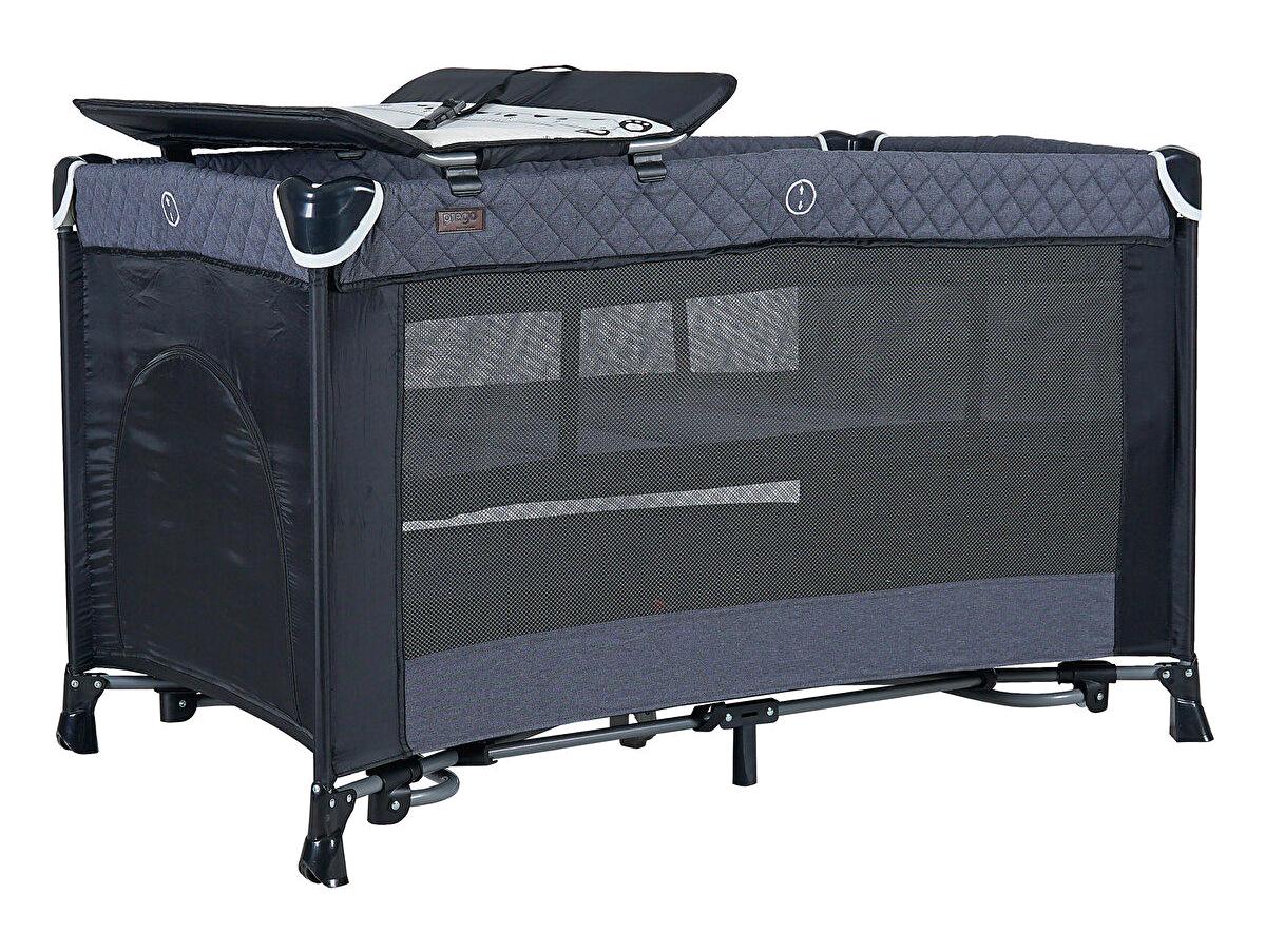 Prego 8042 Bergamo Alüminyum 25 kg Kapasiteli Taşınabilir Ara Katlı 120x70 cm Sallanan Park Yatak Lacivert