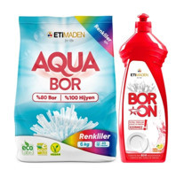 Boron Renkliler İçin 40 Yıkama Toz Deterjan 6 kg + Bulaşık Sabunu