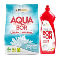 Boron Beyazlar İçin 40 Yıkama Toz Deterjan 6 kg + Bulaşık Sabunu