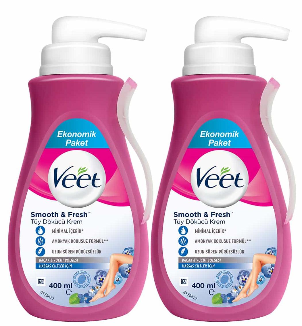 Veet Hassas Ciltler İçin Koltuk Altı Bacak Genital Bölge Kadın Tüy Dökücü Krem 2x400 ml