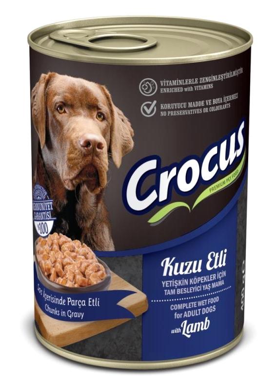 Crocus Kuzu Etli Aromalı Parça Etli Yavru Köpek Maması 400 gr Tekli