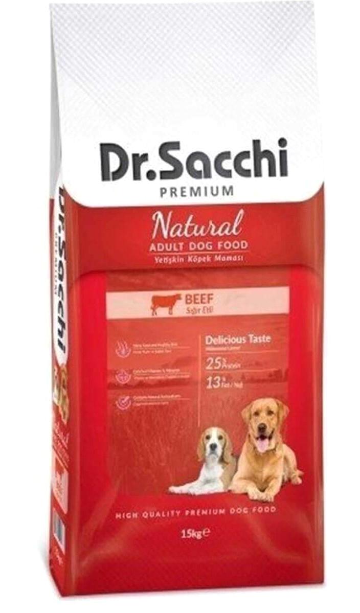 Dr.sacchi Premium Sığır Etli Aromalı Parça Etli Yetişkin Köpek Maması 15 kg Tekli
