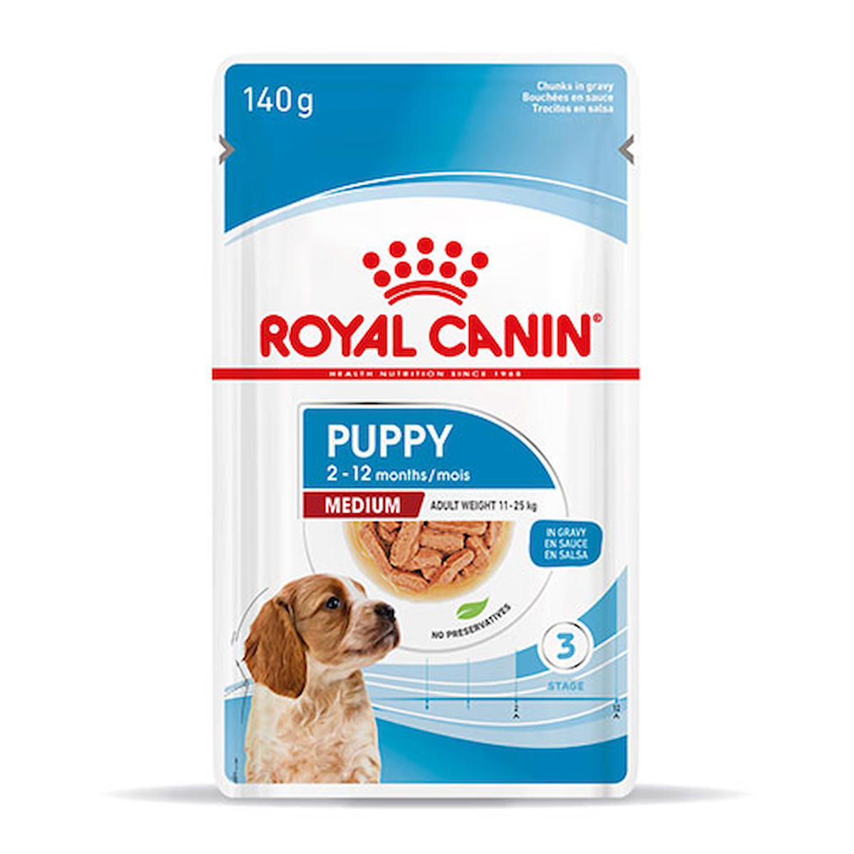 Royal Canin Medium Puppy Gravy Tavuk Aromalı Parça Etli Yavru Köpek Maması 140 gr Tekli