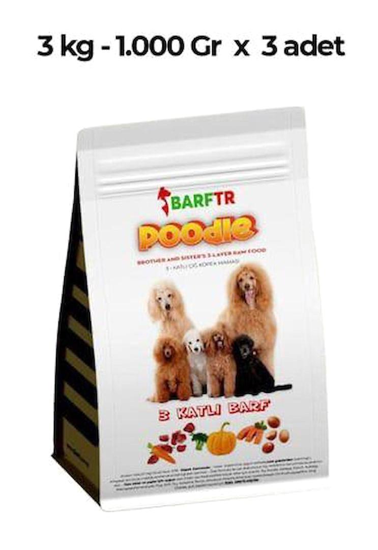 Barftr Poodle Karışık Aromalı Tüm Yaşlar Köpek Maması 1 kg 3'lü