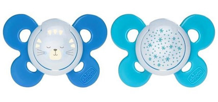 Chicco Physioforma Comfort 0-6 Ay Ortodontik Damaklı Silikon 2'li Emzik Gri-Pembe