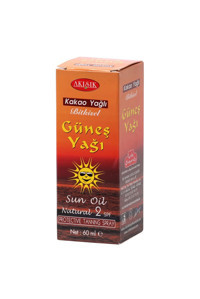 Akışık Kakaolu 2 Faktör Güneş Yağı 60 ml